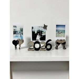 2026 New Year Photo Stand & Fridge Magnet Set